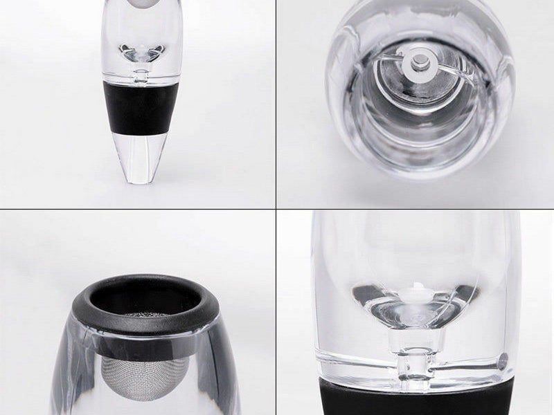 3X Wine Aerator Decanter Pourer Sediment Filter with Base Carousel 4