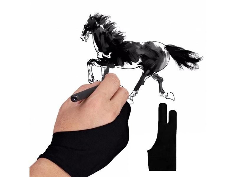 Anti Fouling 2 Finger Painting Glove For Art Students Lovers Black Carousel 1