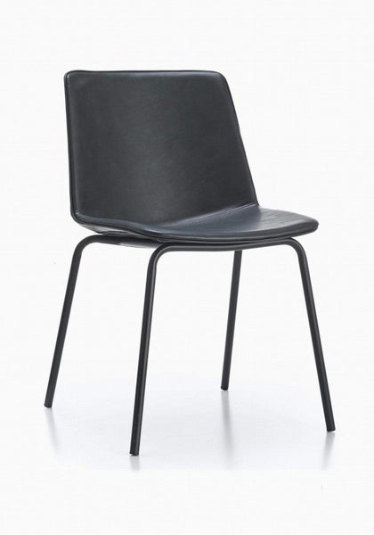 LAST SET OF 2 - Cleona Side Chair - PU Leather - Charcoal Black ** 45% OFF Carousel 1