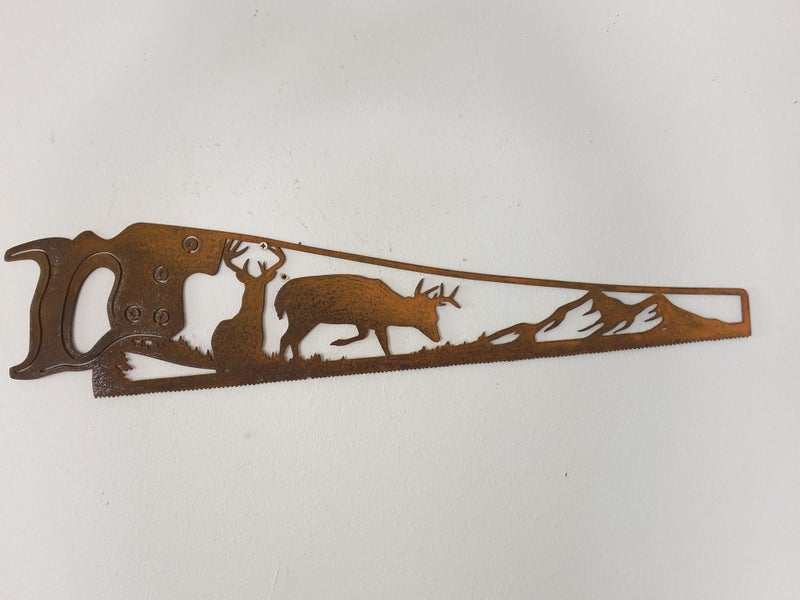 Deer Saw - CorTen Steel Art Carousel 1