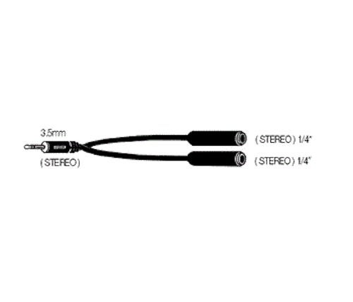 EWI 3.5mm TRS Male To 2 x 6.5mm TRS Female Jacks Carousel 1