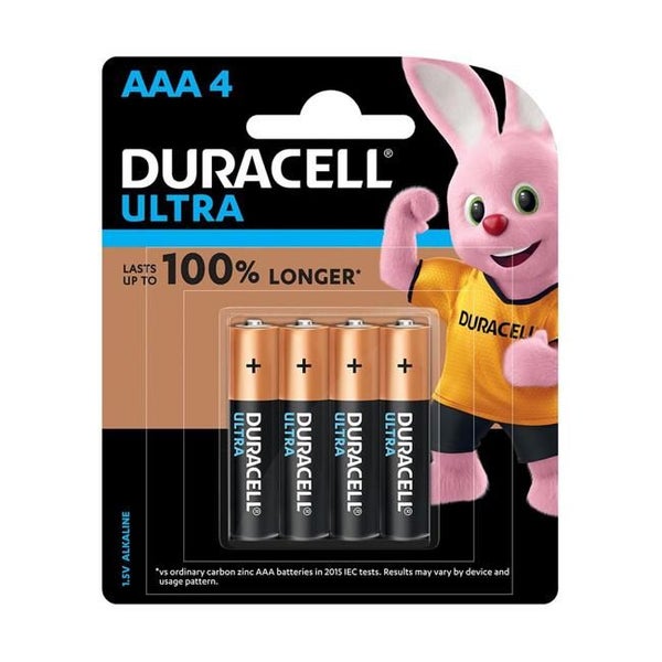 Duracell Ultra Alkaline AAA Battery Pack of 4 Carousel 1