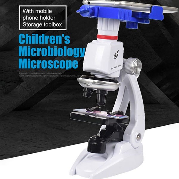1200X Student Monocular Biological Microscope Set Carousel 1