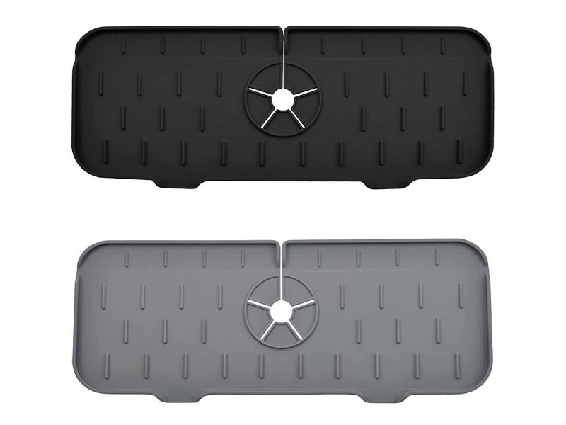 2X Kitchen Sink Splash Guard Silicone Faucet Mat Sink Water Splash Catcher Carousel 2