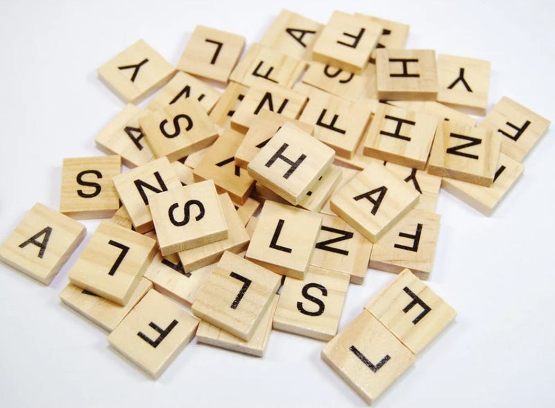 100 Pieces Wooden Coloured Letter Tiles Carousel 1