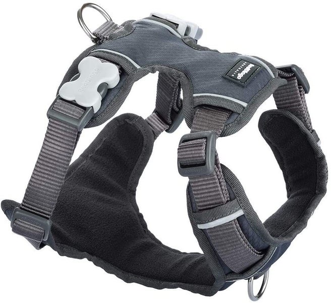 Red Dingo Padded Dog Harness Cool Grey Small Carousel 1