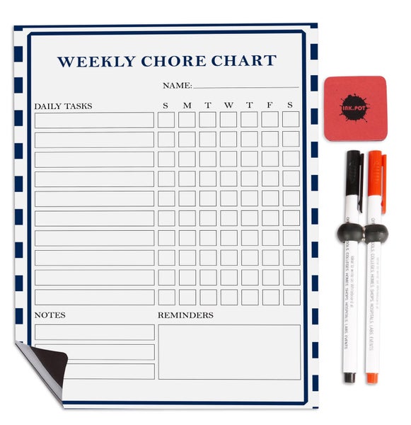 Inkdotpot Magnetic Whiteboard Weekly Chores Charts Chore Chart Carousel 1