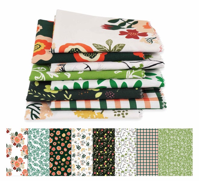 Soimoi 8 Pc Fat Quarter Bundle, Florals Print 18"x 22" DIY Patchwork- 100% Carousel 1