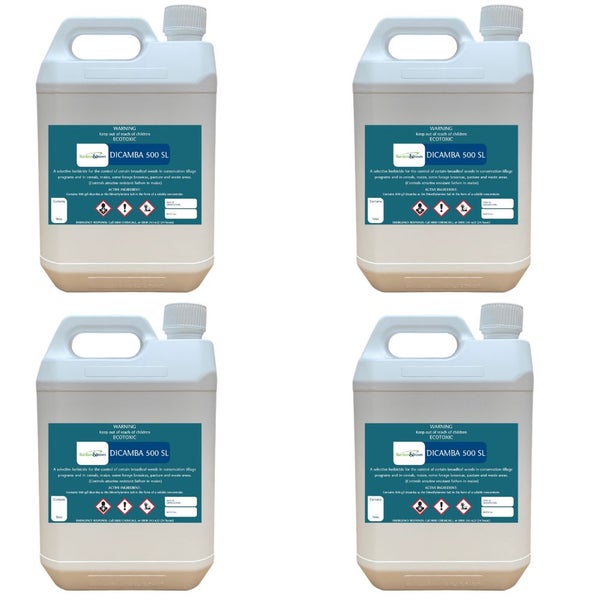 DICAMBA 500 SL - KILL WEEDS IN PASTURE AND LAWNS - 20 LITRE (4X5 LITRE) Carousel 1