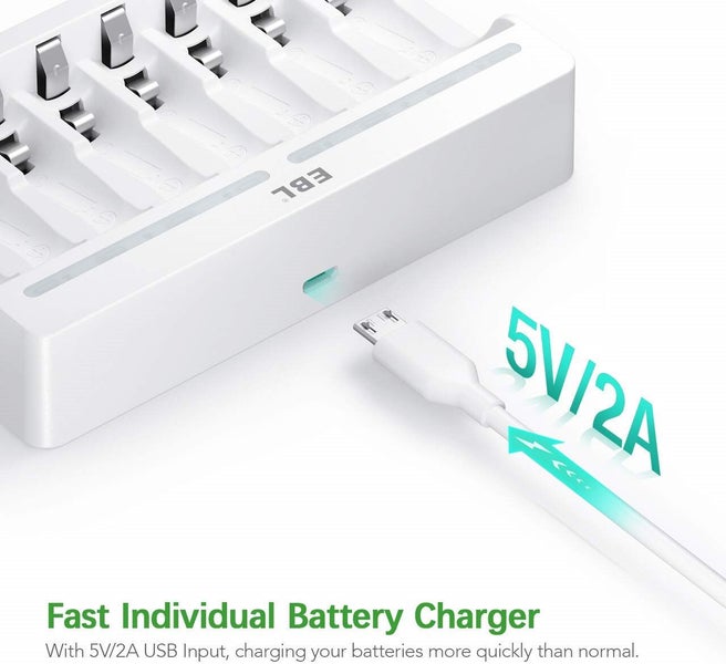 8 Slot Battery Charger AA AAA Rechargeable Batteries LCD Smart Charger for NiMH64195016391427114