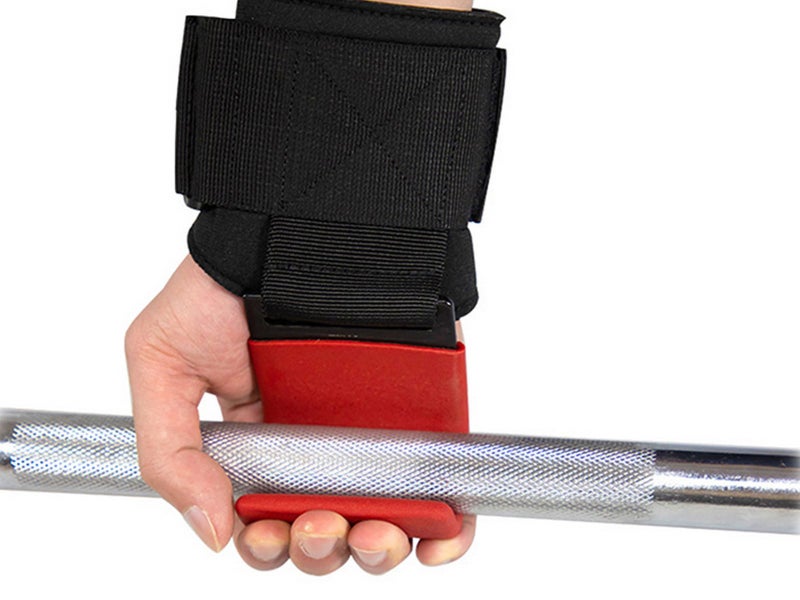 Weight Lifting Hook Hand Grip Support Wrist Straps Powerlifting Grips Gym Red Carousel 1