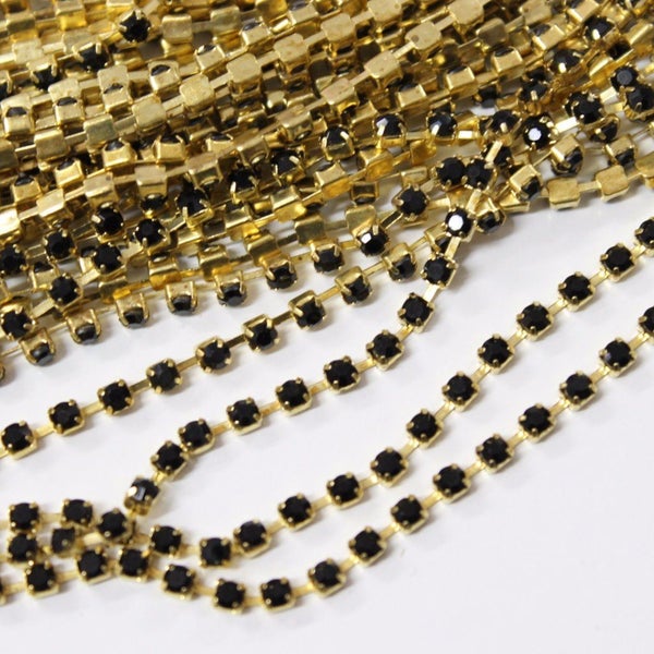Jet Black Preciosa Rhinestone Chain ss8 Carousel 1