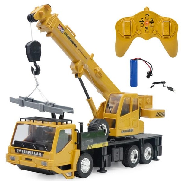 Rc Hoist Crane Model USB Rechargrable Engineering Car Toys For Kids Children Carousel 1