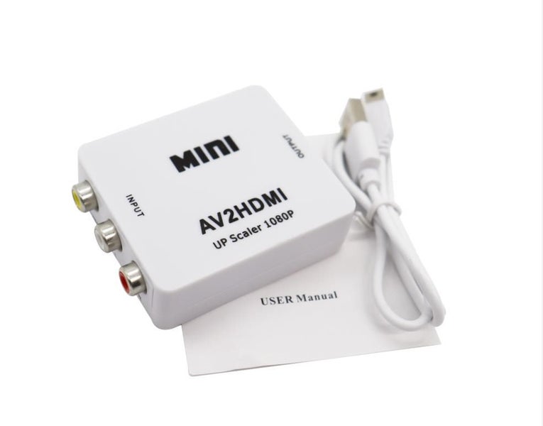 AV to HDMI adaptor Composite AV CVBS 3RCA to HDMI Video Converter 1080p, White Carousel 6