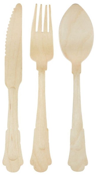 Disposable Wooden Cutlery (Set of 8) Carousel 1