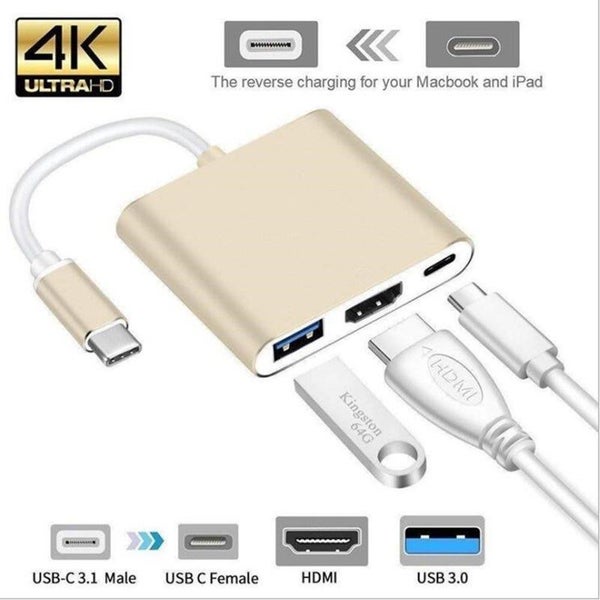 Usb C Hdmi Type Mac 3.1 Converter Adapter Typec To Hdmiusb 3.0Type Aluminum For Carousel 2