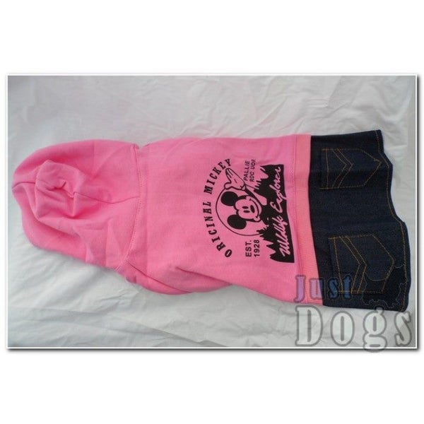 Mickey Mouse Denim Skirt Hoodie - Grey&Pink Carousel 1