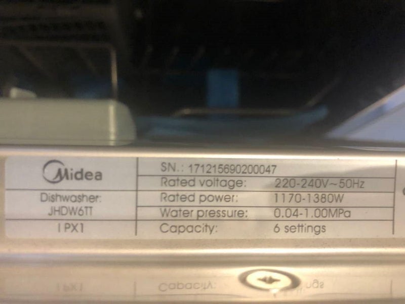 Midea 6 Place Setting Bench Top Dishwasher Stainless Steel JHDW6TT Carousel 3