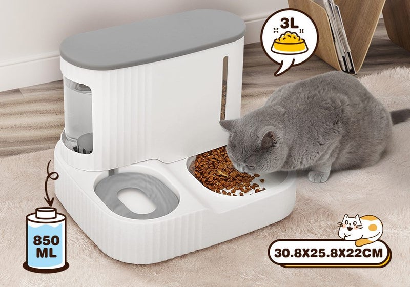 Pet Feeder Cats Food Bowl Dog Water Dispenser Gravity Fed Automatic 2 IN 1 Carousel 1