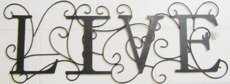 'Live' large metal scrolled sign Carousel 1