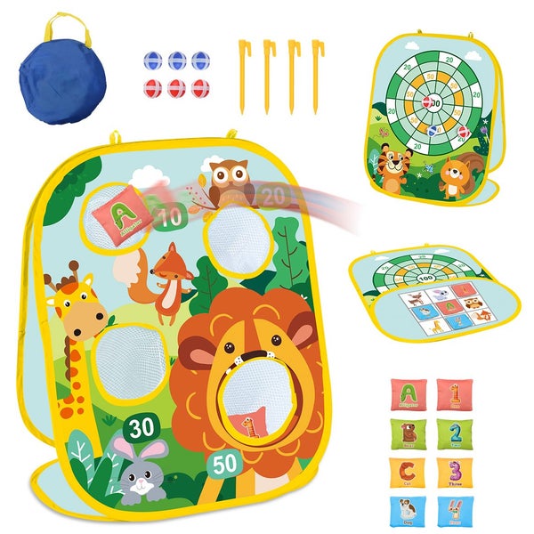 Bean Bag Toss Game for Kids 3 in 1 Cornhole Game Set for Toddlers Carousel 2