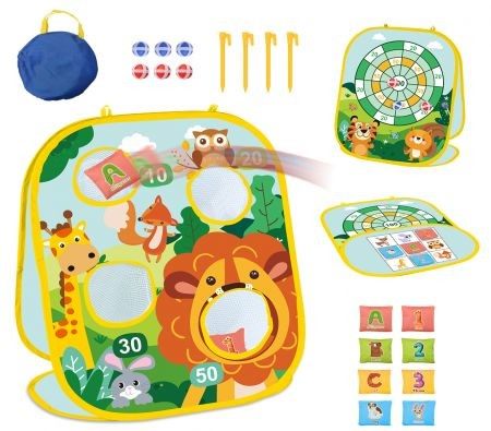 Bean Bag Toss Game for Kids 3 in 1 Cornhole Game Set for Toddlers Carousel 1