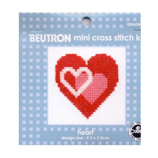 BEUTRON Cross Stitch Kit For Beginner Heart 6x6cm Carousel 1