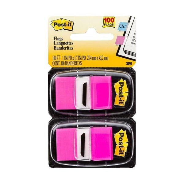 Post-it Flags 680-BP2 25x43mm Bright Pink Pack of 2 Carousel 1