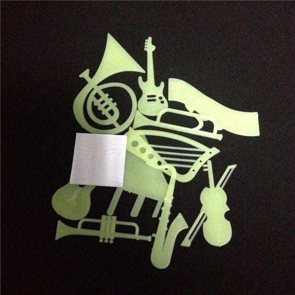 Glow in the Dark Fluorescent Wall Stickers - Luminous Music Instruments Carousel 2
