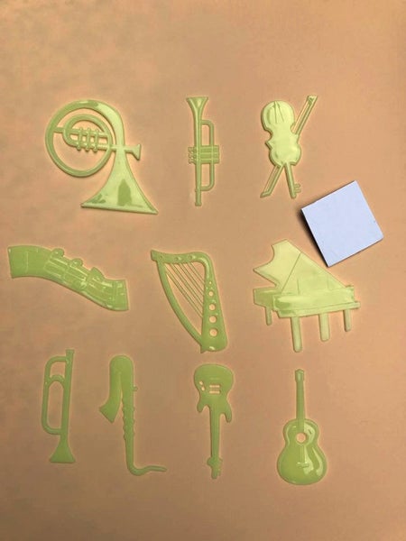 Glow in the Dark Fluorescent Wall Stickers - Luminous Music Instruments Carousel 4