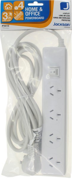 Jackson: 4-Way Power Board with Surge & Overload Protection Carousel 1
