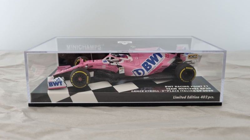 BWT RACING POINT MERCEDES RP20 STROLL 1:43 SCALE MINICHAMPS LTD EDITION SALE Carousel 1