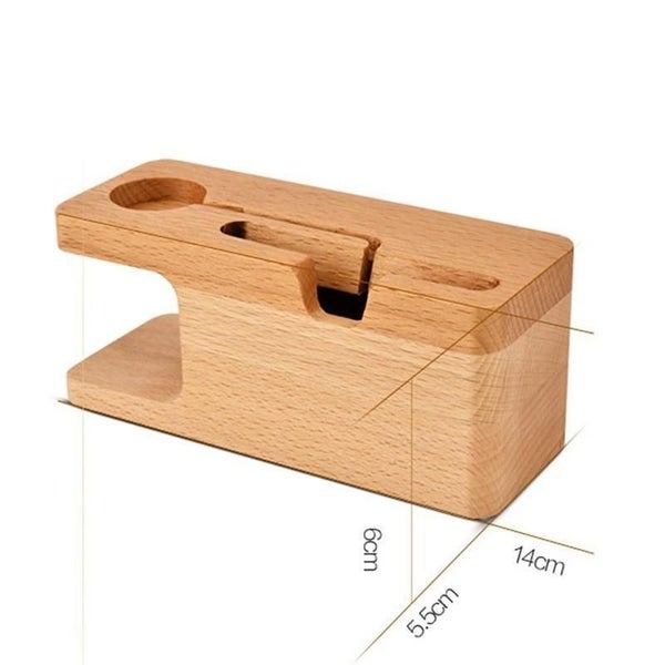 Bamboo Charging Dock Station Wood Charger Stand Holder For Apple Watch IPhone Carousel 4