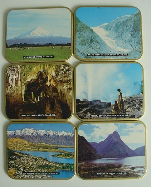 Vintage NZ Scenic Coasters Set of 6 Carousel 1
