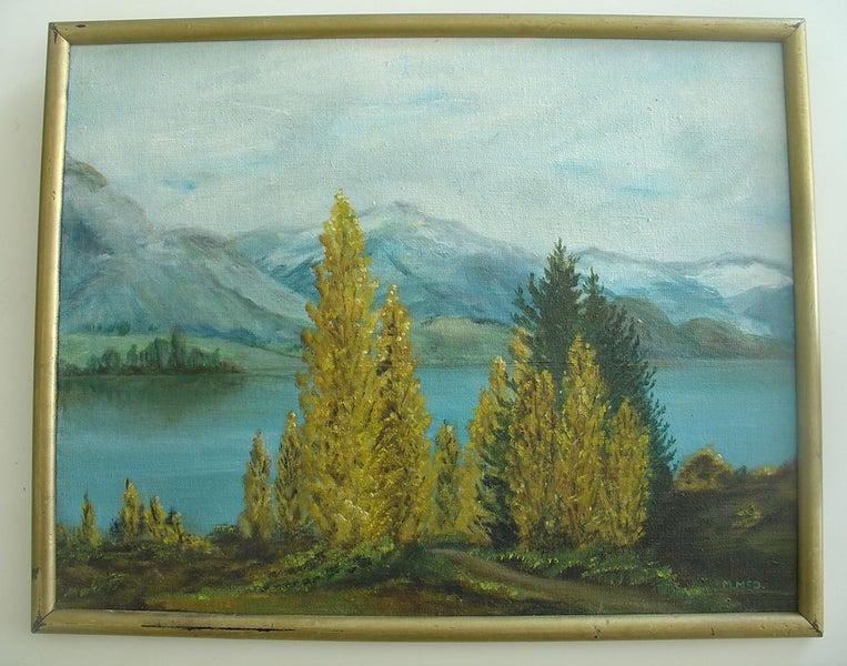 South Island Autumn Lake Scene Oil Painting Carousel 2