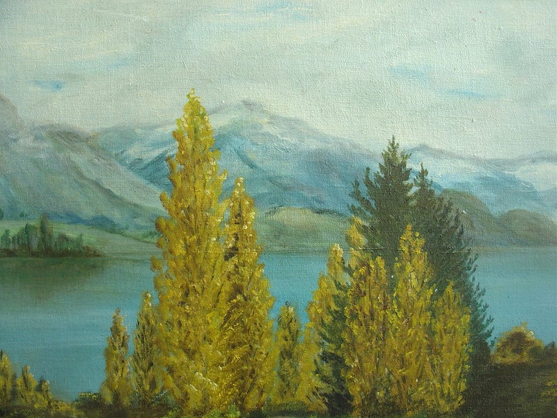 South Island Autumn Lake Scene Oil Painting Carousel 1