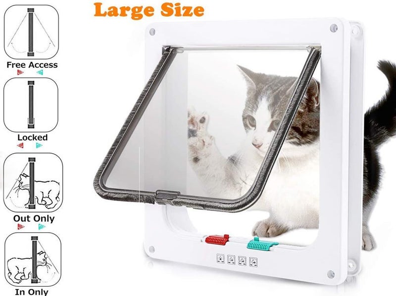 Magnetic Large Cat Pet Flap Door Pet Door with 4 Way Lock Size L Carousel 9