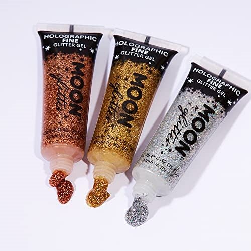 Holographic Fine Face & Body Glitter Gel by Moon Glitter Black Cosmetic Festival Carousel 2