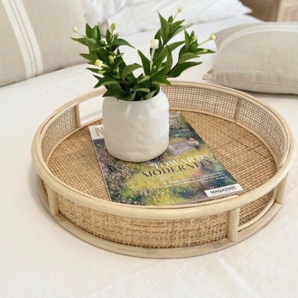 Natural Split Rattan Tray Carousel 1