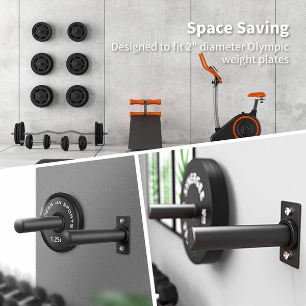 Wall Mounted Weight Plates Storage Rack for Olympic Plates x2 Carousel 4