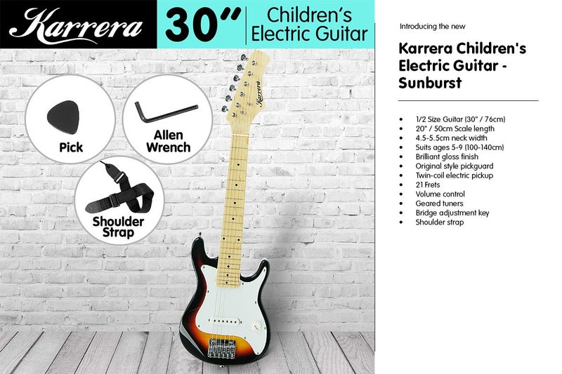 Karrera Childrens Electric Guitar Kids - Sunburst Carousel 2