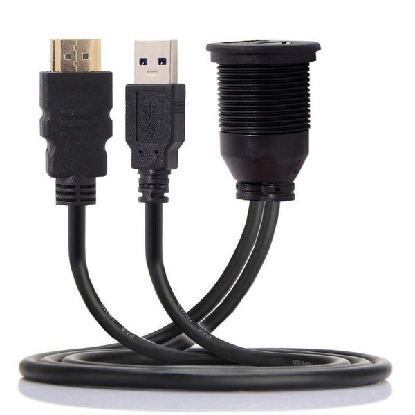 Usb3.0 Hd To Hdmi Compatible Aux Extension Dash Panel Waterproof Car Flush Moun Carousel 3