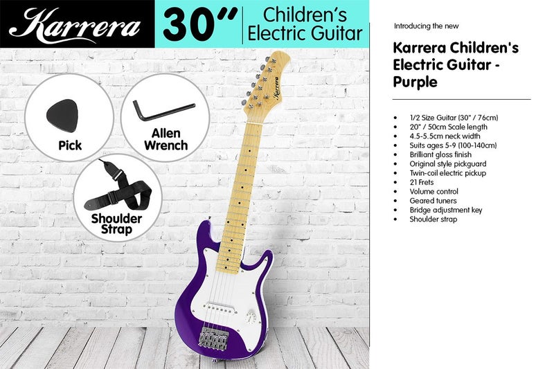 Karrera Childrens Electric Guitar Kids - Purple Carousel 2