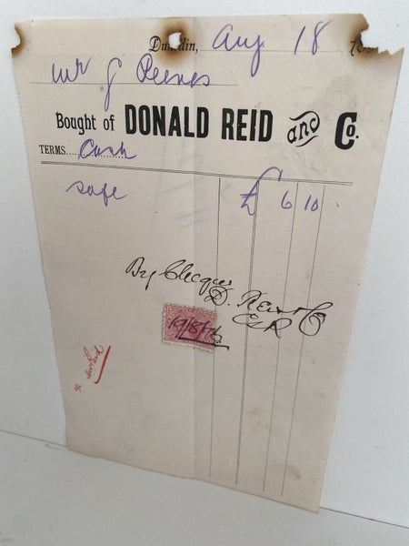 ANTIQUE INVOICE: Donald Reid & Co 1896 (126 yo) Carousel 2