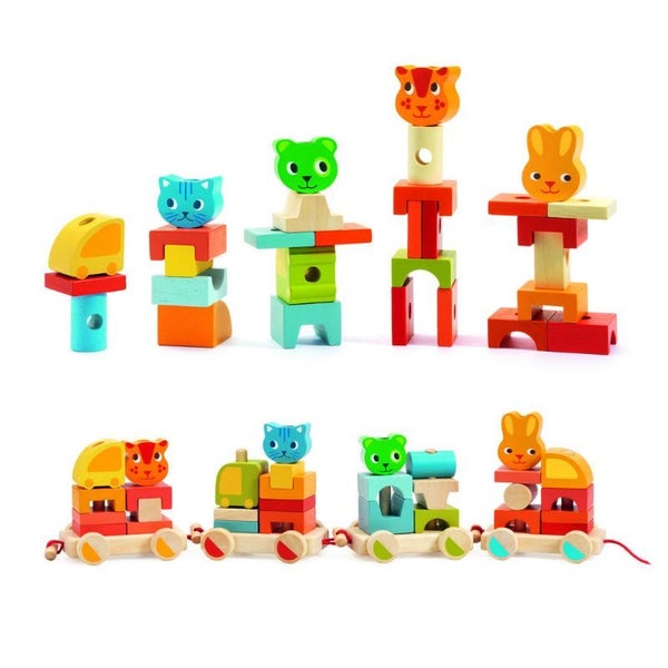 Pull Along Train - Crearoule - Djeco Carousel 1
