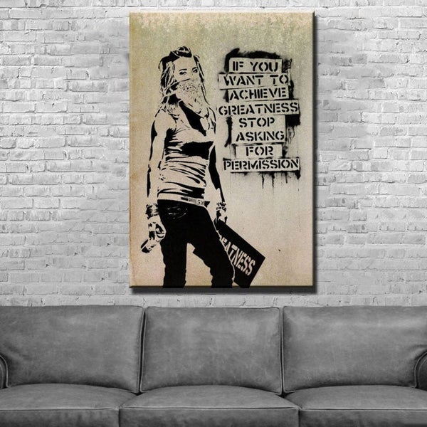 CRAZY SALE FREE SHIPPING-1 Piece Canvas Print - Banksy Art Carousel 2
