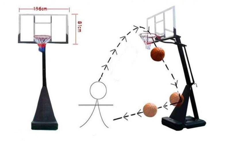 Deluxe Adjustable Portable Basketball Hoop/Stand with Tempered Glass backboard Carousel 8