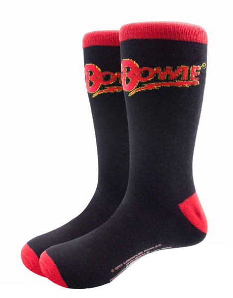 David Bowie Socks Flash Logo Aladdin Sane new Official Unisex Black UK Size 7-11 Carousel 1