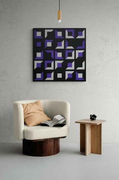 LYNDA HYDE "Delete" Original Signed Acrylic on Canvas Painting 90cm x 90cm Carousel 3