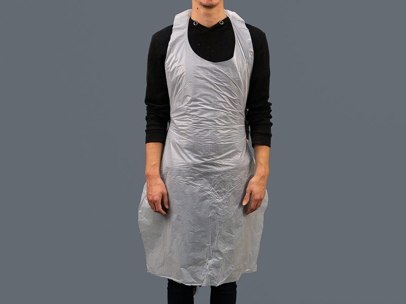 100pk Plastic Disposable Aprons 700mm x 1150mm CASTAWAY Carousel 1